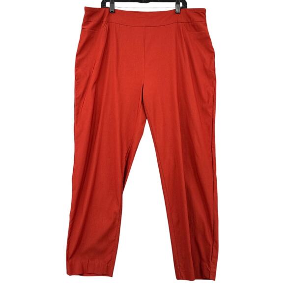 Drapers & Damons Rust Elastic Waistband High Waisted Stretch Women Pants Size 2X - Picture 1 of 7